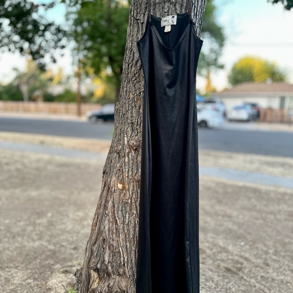 Vintage USA Made Tripp NYC Black Sleeveless Maxi Dress